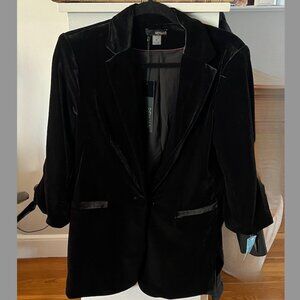 Black Velvet Blazer 3/4 Length Sleeves